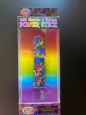 Lisa Frank Rainbow Peace Sign Power Stick - Multicolor
